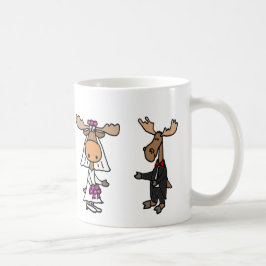 Rolig brud och brudgumälgbröllop kaffemugg