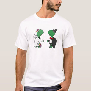 Rolig brud- och brudgumsköldpaddabröllopdesign tee shirt
