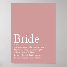 Rolig bruddefinition Bröllopsfestskylt Poster