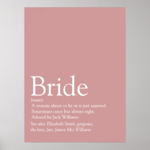 Rolig bruddefinition Bröllopsfestskylt Poster