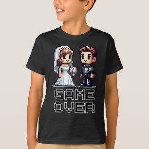 Rolig Brudgum Brud Bröllop Sängkammarparty Retro P T Shirt