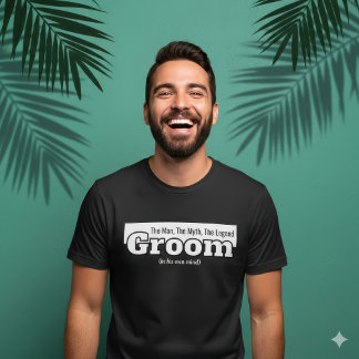 Rolig Brudgum Legend Svart och Vit Ungkarl T Shirt