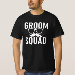 Rolig Brudgum Squad Bröllopsfest Design T Shirt