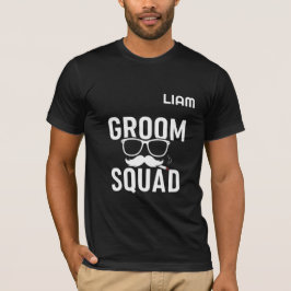 Rolig Brudgum Squad Bröllopsfest Design T Shirt
