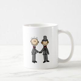 Rolig brudgumhomoäktenskaptecknad kaffemugg