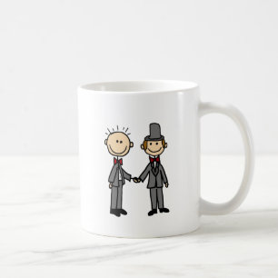 Rolig brudgumhomoäktenskaptecknad kaffemugg