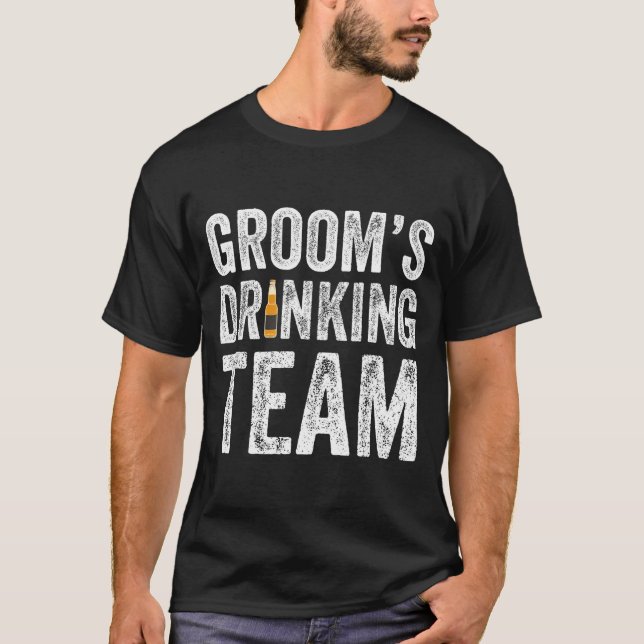 Rolig brudgummens drickande team best man svensexa t shirt (Framsida)
