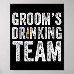 Rolig brudgummens drickande team brudtärnar möhipp poster