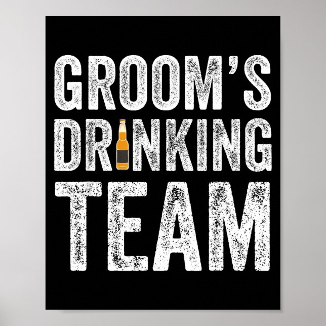 Rolig brudgummens drickande team brudtärnar möhipp poster (Framsidan)