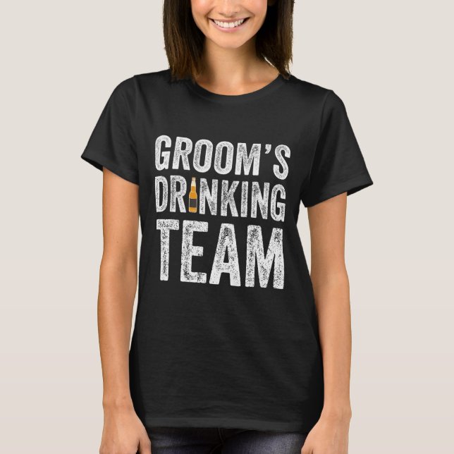 Rolig brudgummens drickande team brudtärnar möhipp t shirt (Framsida)