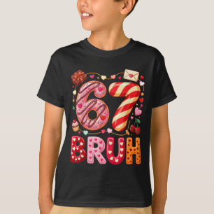 Rolig Bruh 67 Sex Sju Meme Alla Hjärtans Dag Pojka T Shirt