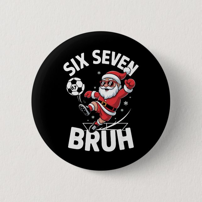 Rolig Bruh Fotboll Tomte 67 Meme Jul Xmas Paj Knapp (Framsida)