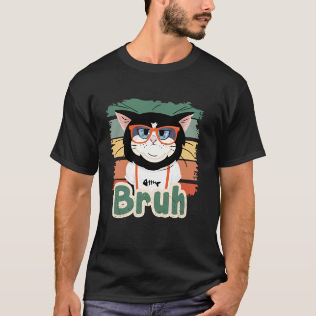 Rolig Bruh Katt Meme Tröja för Tonårspojkar Flicko (Framsida)