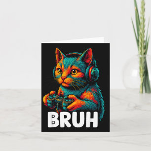 Rolig Bruh Katt Spelare Videospel Spelande För Män Kort