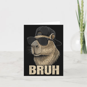 Rolig Bruh Meme Capybara Älskare Cool Singlar För Kort