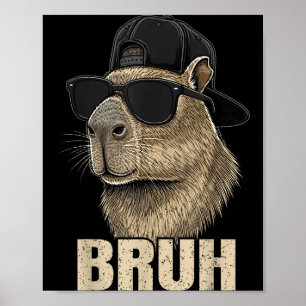 Rolig Bruh Meme Capybara Älskare Cool Singlar För Poster