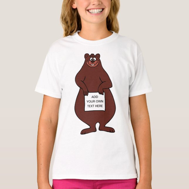 Rolig Brun Björn T Shirt (Framsida)