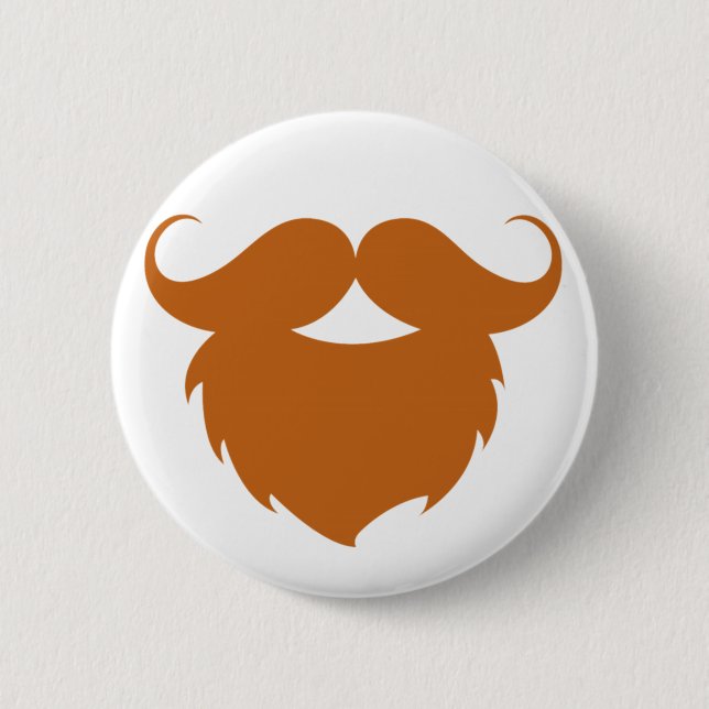 Rolig Brun Moustache Knapp (Framsida)
