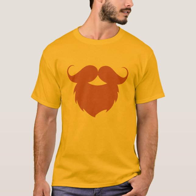Rolig Brun Moustache T Shirt (Framsida)