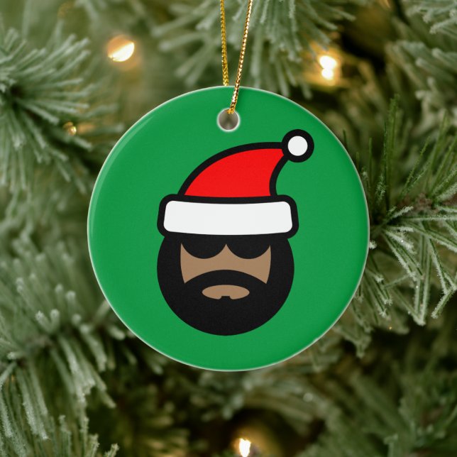 Rolig brun tomte julgran ornament (Träd)