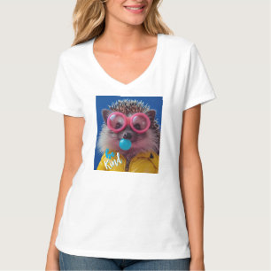 Rolig Bubblegummig Igelkott Positiv Motivations T- T Shirt