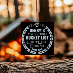 Rolig Bucket List-klistermärke, Öl, Födelsedagsfes Klistermärken