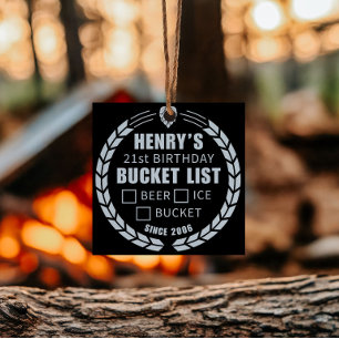 Rolig Bucket List-klistermärke, Öl, Födelsedagsfir Runt Klistermärke