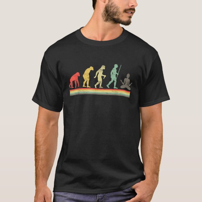 Rolig Buddha Evolution Meditation Buddhist Buddist T Shirt (Framsida)