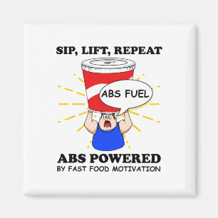 Rolig bukmuskelövning snabbmat gym träning kroppsb magnet