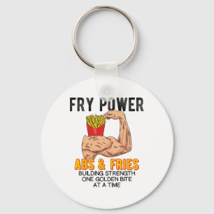 Rolig bukövning franska pommes frites muskeluppbyg nyckelring