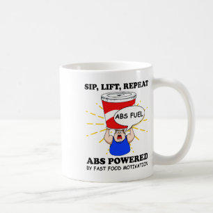 Rolig bukövning snabbmat gym träning kroppsbyggand kaffemugg
