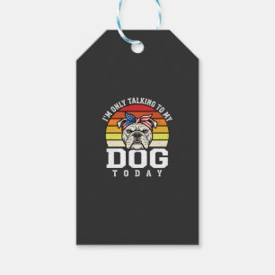 Rolig Bulldog Hund Älskare Retro Citat Presentetikett
