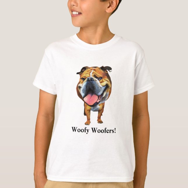 Rolig Bulldog Pojjtröja T Shirt (Framsida)