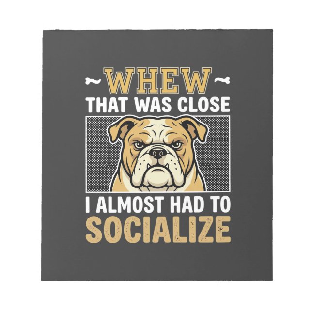 Rolig Bulldog Socialisera Hund Anteckningsblock (Framsida)