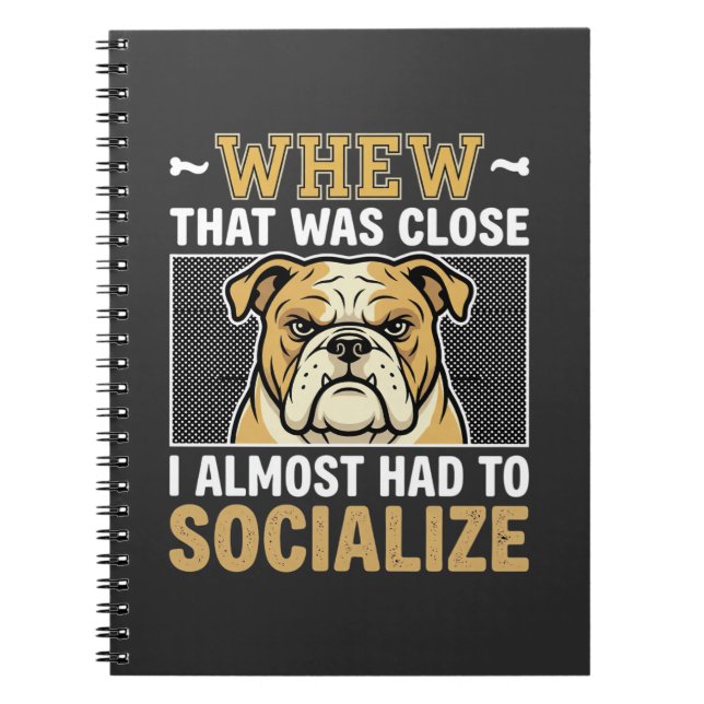 Rolig Bulldog Socialisera Hund Anteckningsbok (Framsidan)