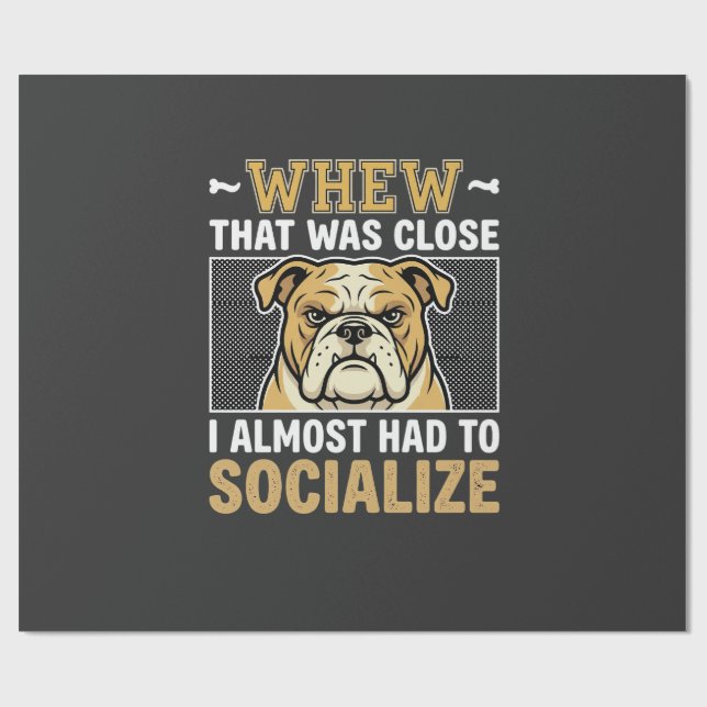 Rolig Bulldog Socialisera Hund Presentpapper (Platt)