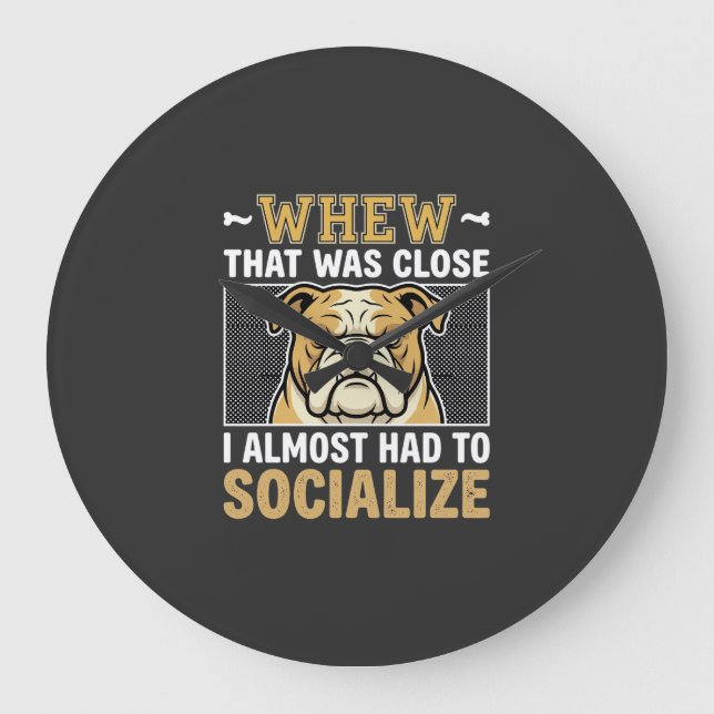Rolig Bulldog Socialisera Hund Stor Klocka (Framsida)