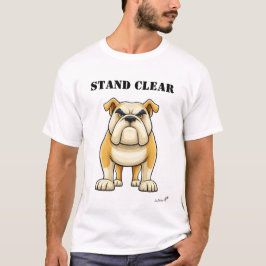 Rolig Bulldog T-Shirt med 'Håll Avstånd'