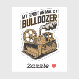 Rolig Bulldozer Ande Vintage Minimalist Klistermärken