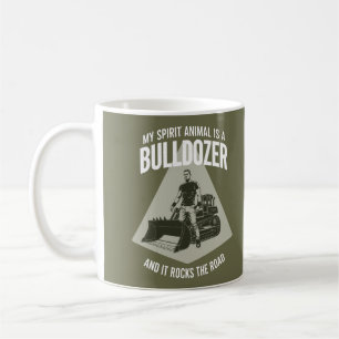 Rolig Bulldozerförare som säger Minimalistisk Vint Kaffemugg