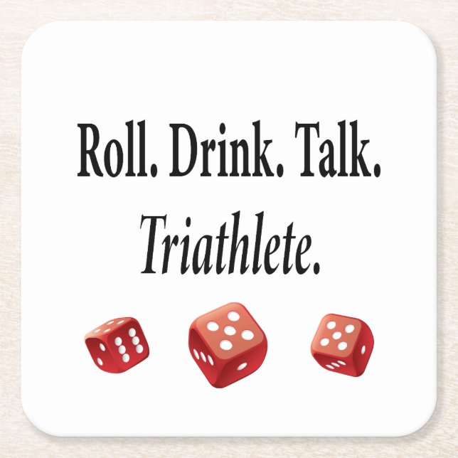 Rolig Bunco-spelare Tärning Underlägg Papper Kvadrat (Framsidan)