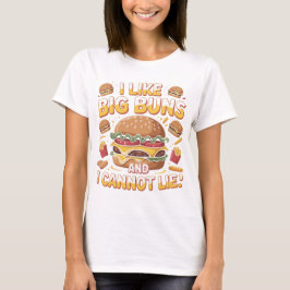 Rolig Burger Älskare Typografi Design för Matälska T Shirt