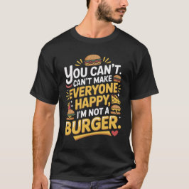 Rolig Burger Citat Grafik Svart T-Shirt