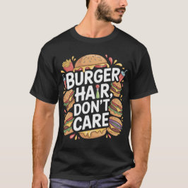 Rolig Burger Frisyr Bryr Sig Inte T-Shirt Design