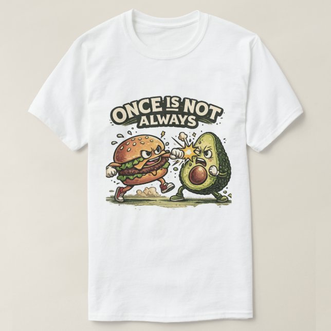 Rolig Burger vs Avocad T Shirt (Design framsida)