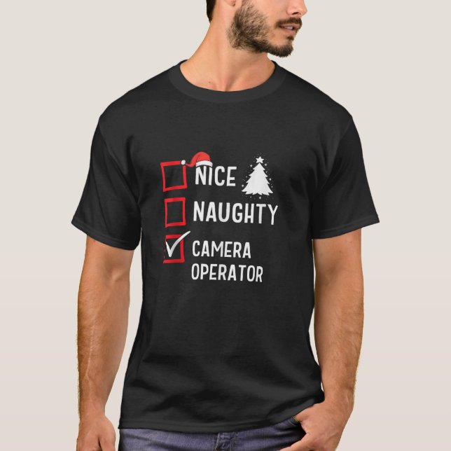 Rolig Busig Jul Kameraman Rollig Julkläder T Shirt (Framsida)