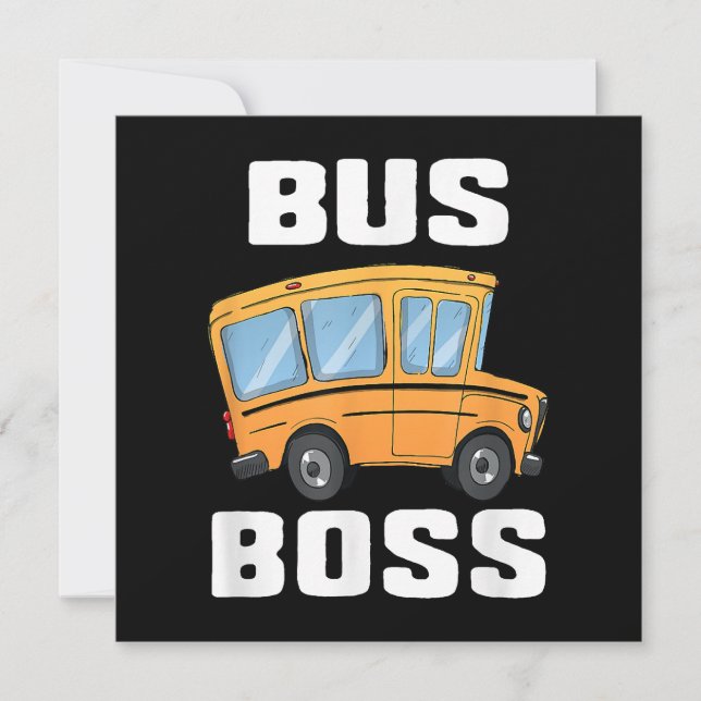 Rolig Buss Chef Skolbussförare Inbjudningar (Framsida)