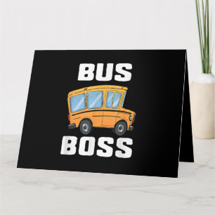 Rolig Buss Chef Skolbussförare Kort