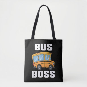 Rolig Buss Chef Skolbussförare Tygkasse