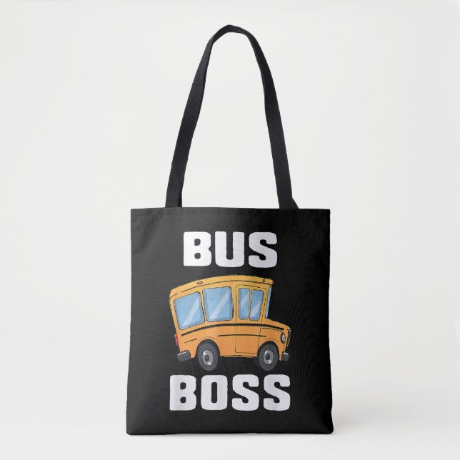 Rolig Buss Chef Skolbussförare Tygkasse (Framsida)